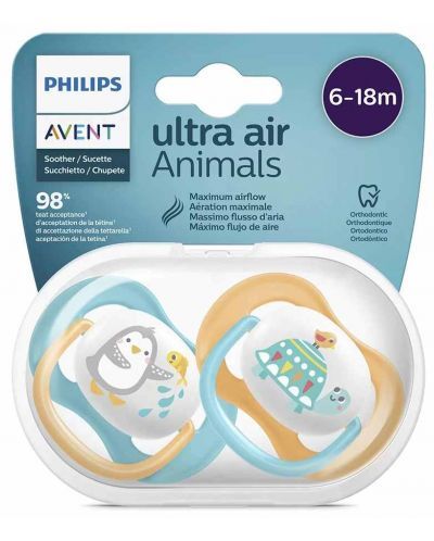 Philips Avent Ultra Air Happy залъгалка костенурка и пингвин 6-18м 2 бр