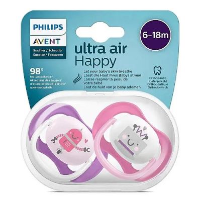 Philips Avent Ultra Air Happy залъгалка роботи за момиче 6-18м 2 бр