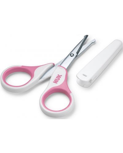 Nuk розова ножичка с предпазител за новородено 0м+