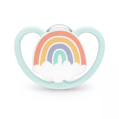 Nuk Space силиконова залъгалка Дъга 0-6м