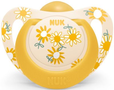 Nuk Star залъгалка каучук с цветя 6-18м