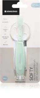 Kikkaboo силиконова синя четка за зъби с вендуза 6м+