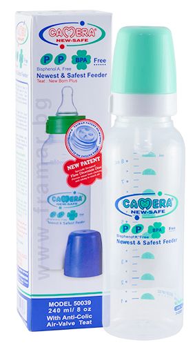 Camera бебешко шише PP зелено 240 мл