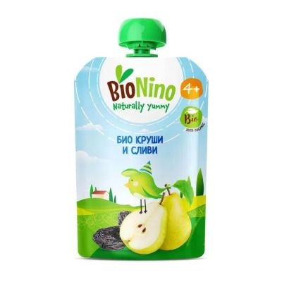 BioNino Био плодова закуска Круши и Сливи 4м+