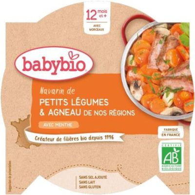 Babybio Био Меню с Агнешко месо и Зеленчуци 12м+ 200 гр 