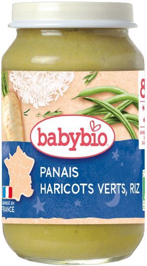 Babybio Зеленчуково пюре с Пащърнак ,Зелен фасул и Ориз 8м+