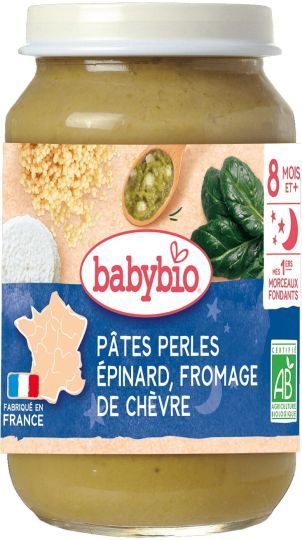 Babybio Зеленчуково пюре със Козе сирене и Макарони 8м+