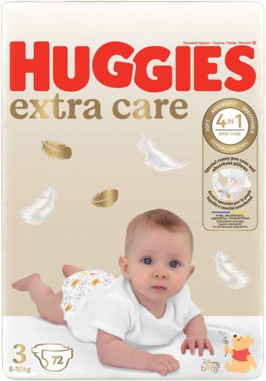 Huggies Extra Care 3 Пелени  72 бр