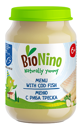 Bionino био пюре с риба Треска 6м+